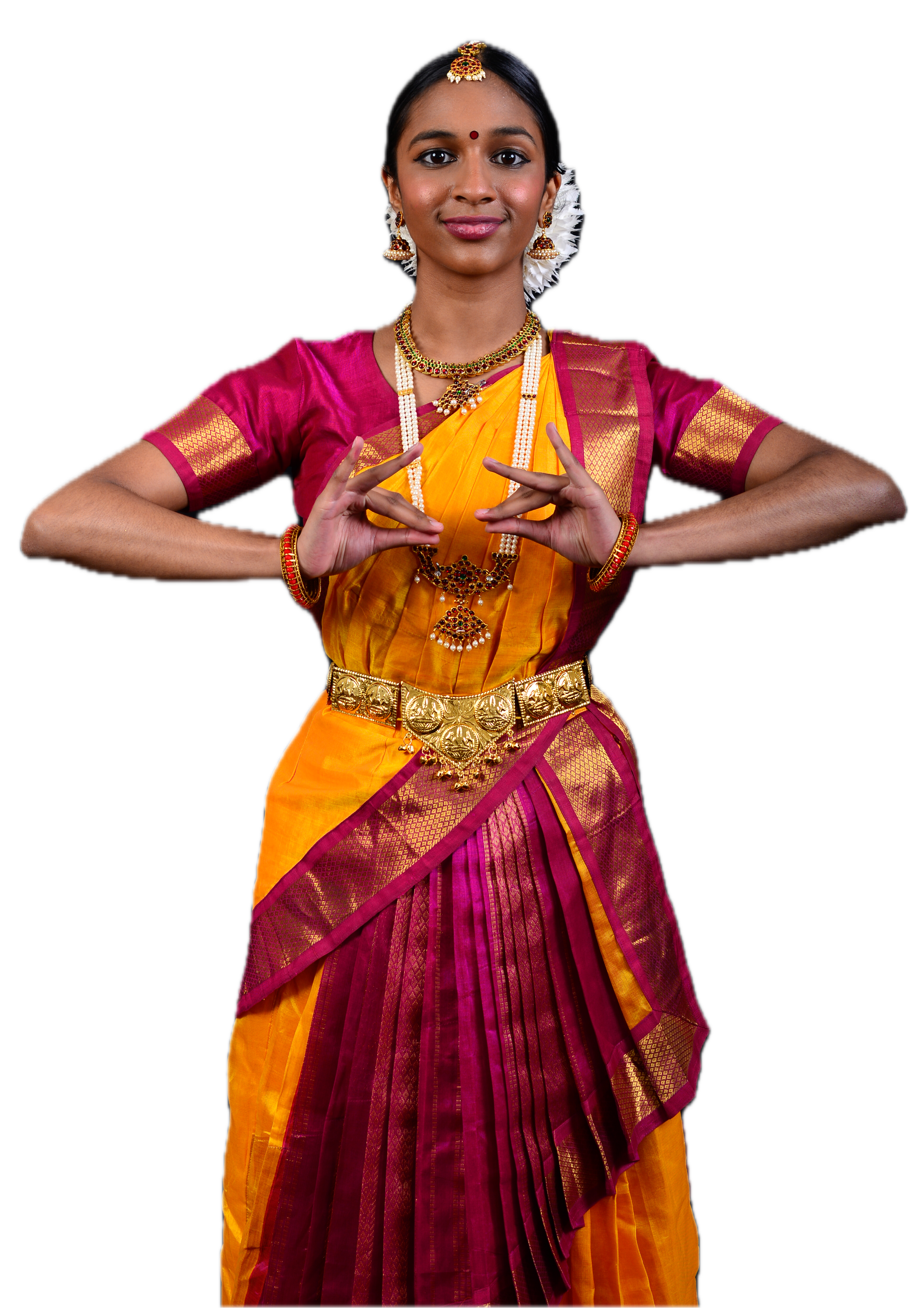 Shriya in double mudra pose